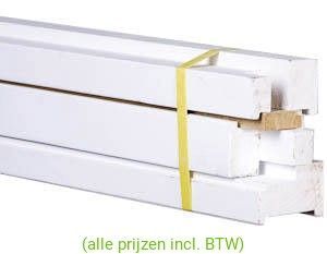 Montagekozijn Grenen, Stomp 56x115mm. Hoogte 231.5cm Wit Gegrond