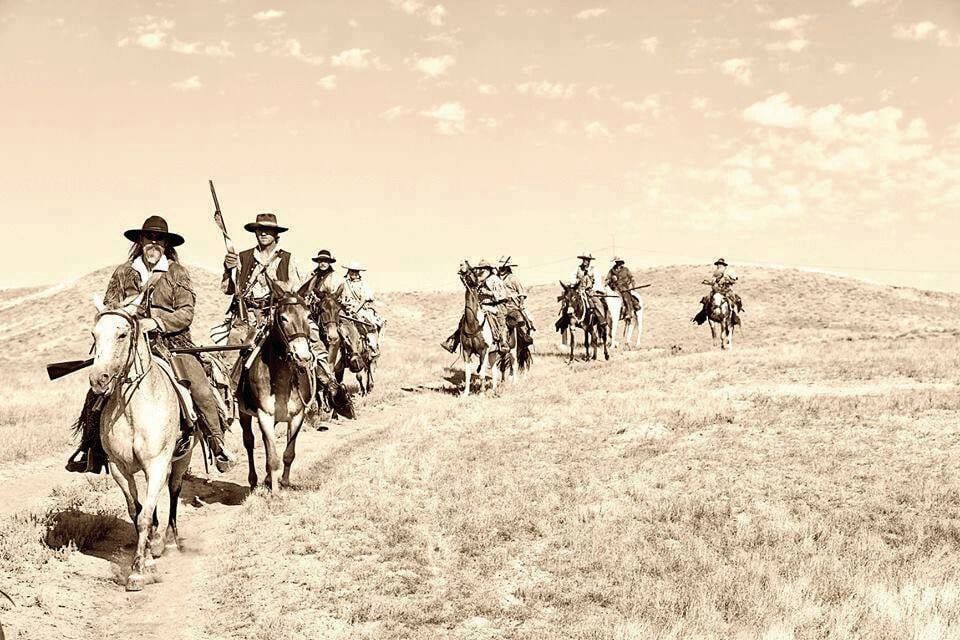 Re-enactment Trader/Trappers along the Historic Old Spanish Trail  headed to Fort Uncompahgre.