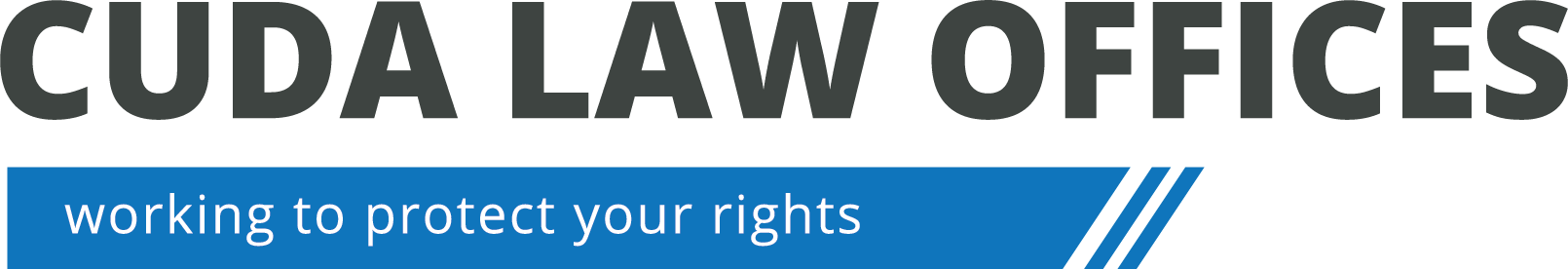 A logo for cuda law offices working to protect your rights