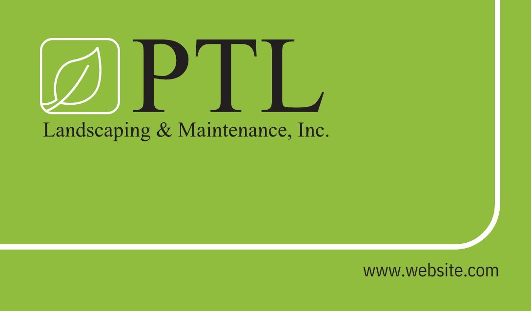 A green business card for landscaping and maintenance inc.