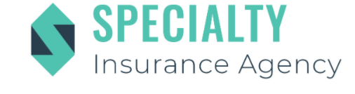 A logo for a specialty insurance agency with a diamond in the middle.