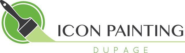 The logo for icon painting dupage shows a paint brush in a green circle.