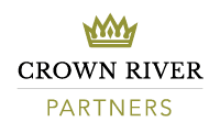 The logo for crown river partners has a crown on it.