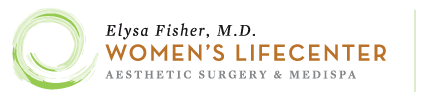 The logo for elysa fisher m.d. women 's lifecenter aesthetic surgery and medispa