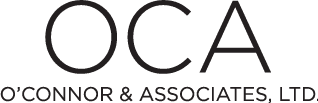 A black and white logo for o'connor & associates ltd