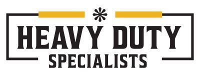 A logo for heavy duty specialists is shown on a white background.