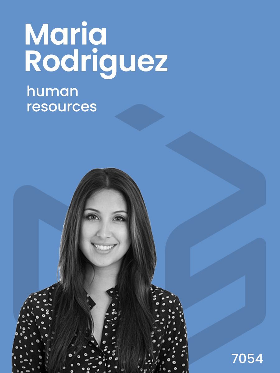 A maria rodriguez human resources card with a woman on it