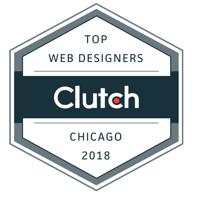 A badge that says top web designers clutch chicago 2018