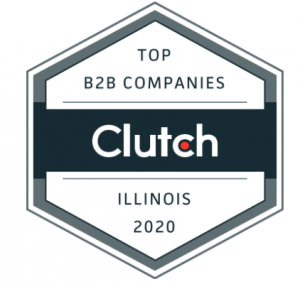 A badge that says top b2b companies clutch illinois 2020