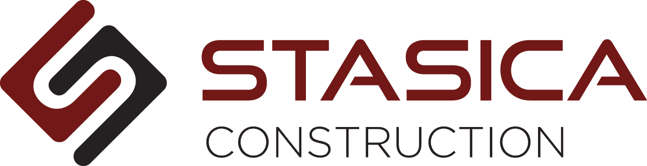 A logo for a construction company called stasica construction