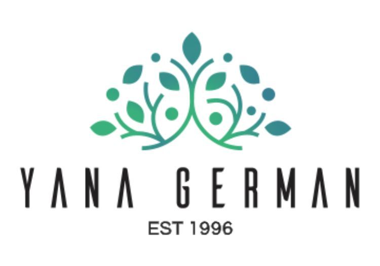 A logo for yana german shows a tree with leaves