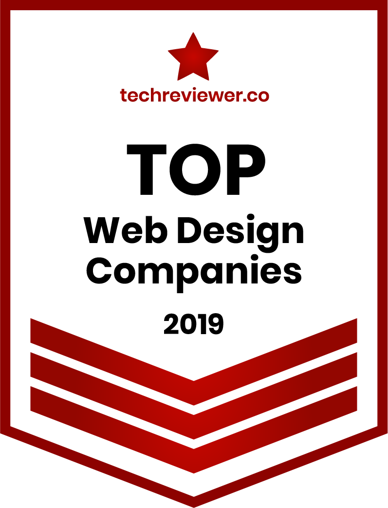 A badge that says top web design companies 2019