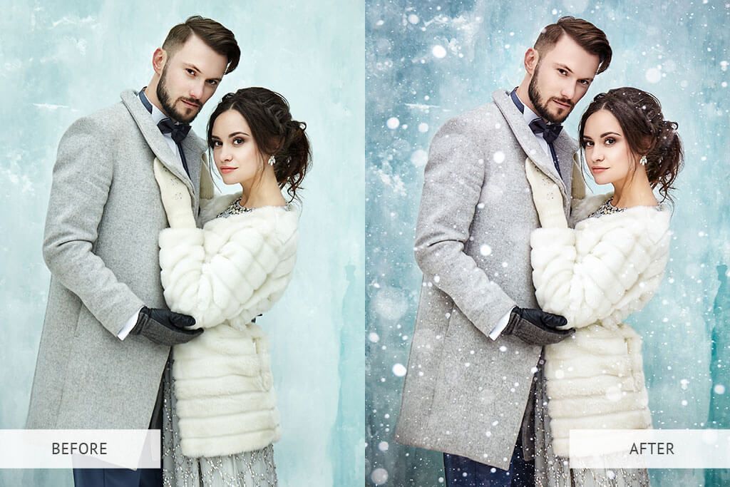 A man and a woman are standing next to each other in the snow.