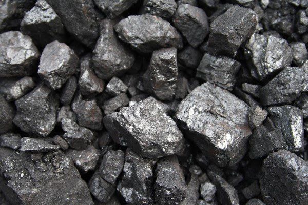 A pile of coal is sitting on a table.