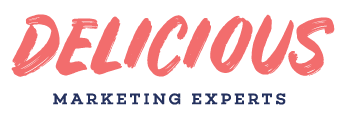 A logo for a company called delicious marketing experts