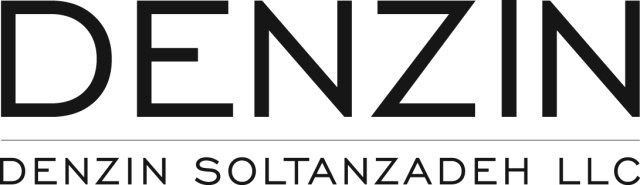 A black and white logo for denzin soltanzadeh llc