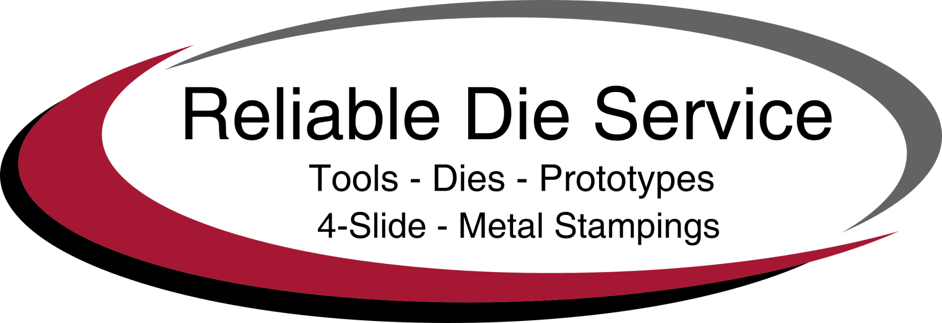A logo for reliable die service tools dies prototypes 4 slide metal stampings