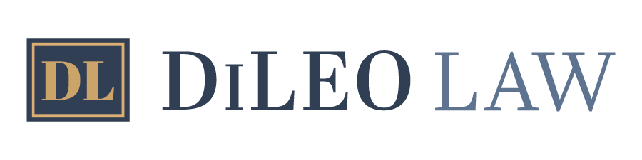 A logo for a law firm called di leo law