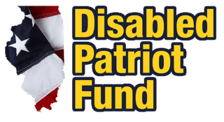 A logo for the disabled patriot fund with an american flag