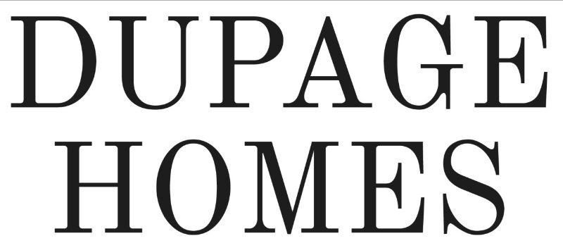 The dupage homes logo is black and white on a white background.