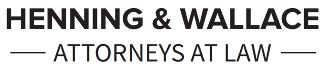 The logo for henning & wallace attorneys at law