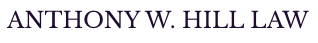 A logo for anthony w. hill law on a white background