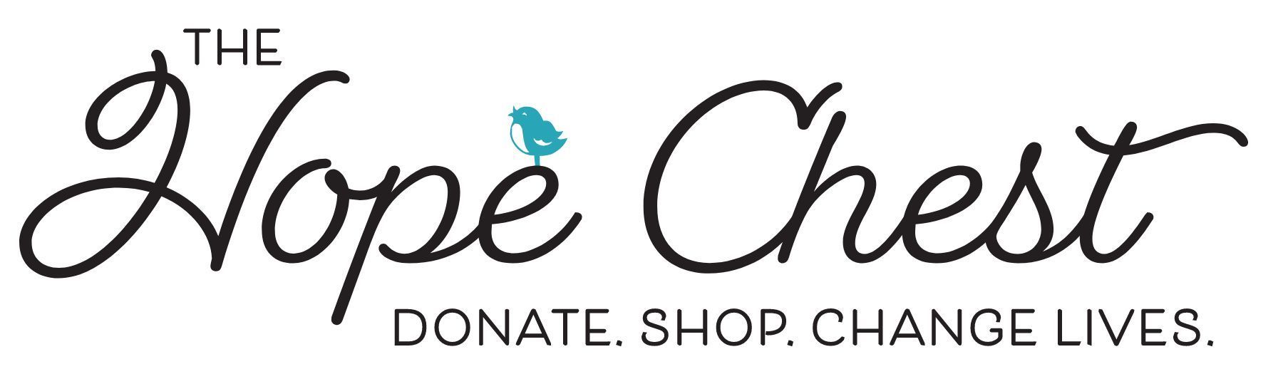 The hope chest logo is a donate , shop , change lives.