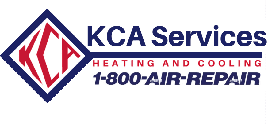 The logo for kca services heating and cooling 1-800-air-repair