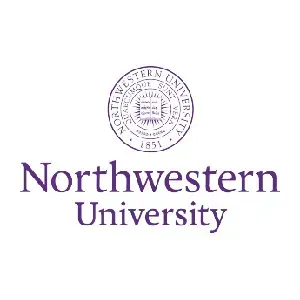 The logo for northwestern university is purple and white.