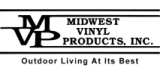 A black and white logo for midwest vinyl products inc.