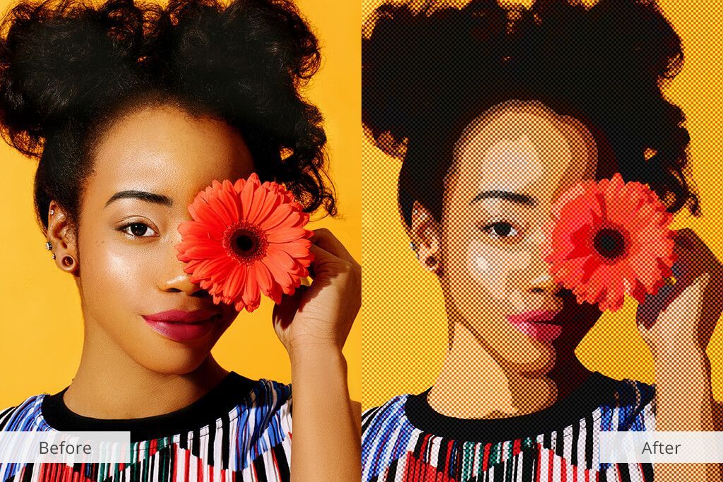 A woman is holding a flower in front of her eyes.