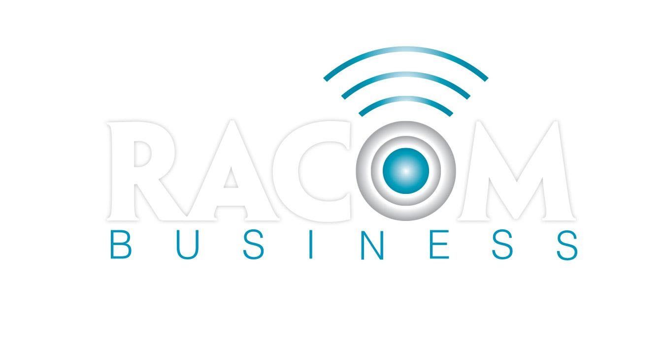 A logo for a company called racom business