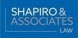 The logo for shapiro & associates law is blue and white.