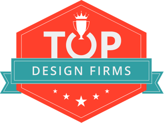 A logo for top design firms with a crown on it