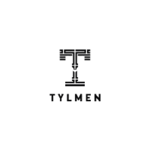 A black and white logo for a company called tylmen