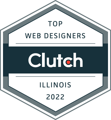 It is a badge that says `` top web designers clutch illinois 2022 ''.