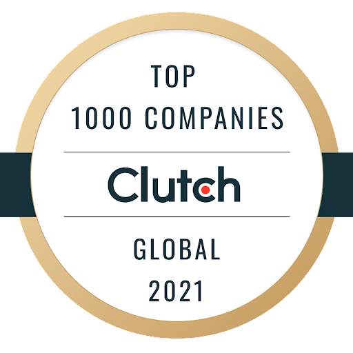 It is a badge that says top 1000 companies clutch global 2021.