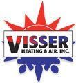 A logo for a company called visser heating and air inc.