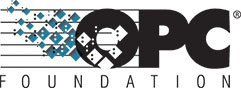 Logo de la Fondation OPC avec des losanges bleus et des lettres noires sur le mot FONDATION.