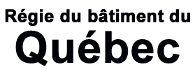 Logo for Régie du bâtiment du Québec, black text on a white background.