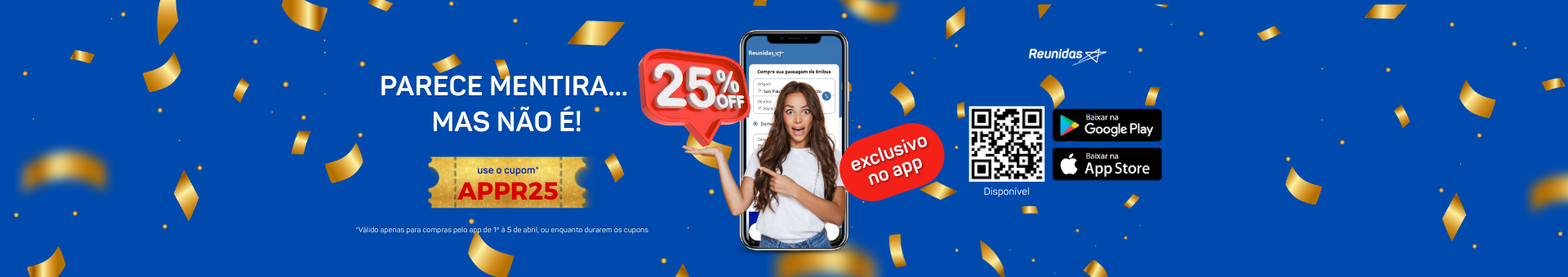 CUPOM 25% OFF DE 1º A 5 ABRIL 2026