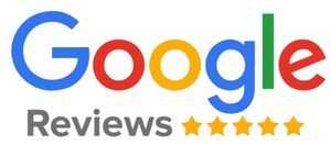 The google reviews logo has five stars on it.