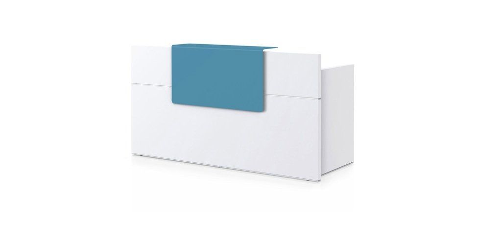 scrivania modello SEDUS con scaffale blu