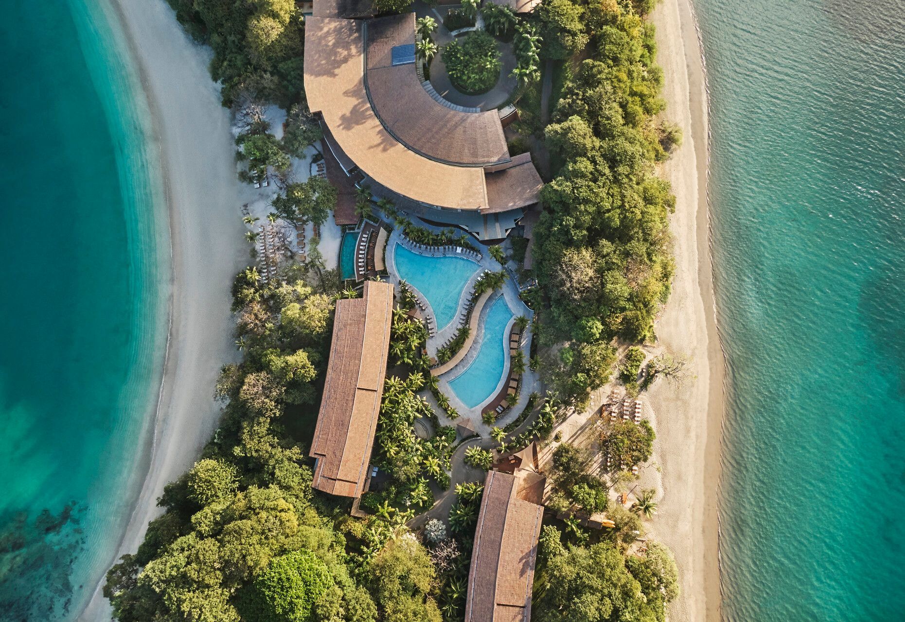 An aerial view of a four-season resort on Peninsula Papagayo in Costa Rica.