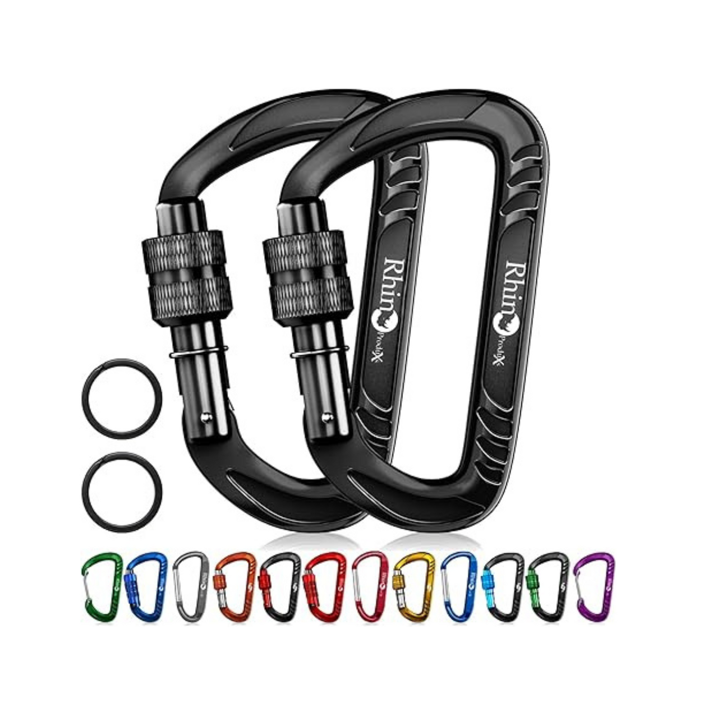 Two black handheld fans are sitting next to each other on a white surface.