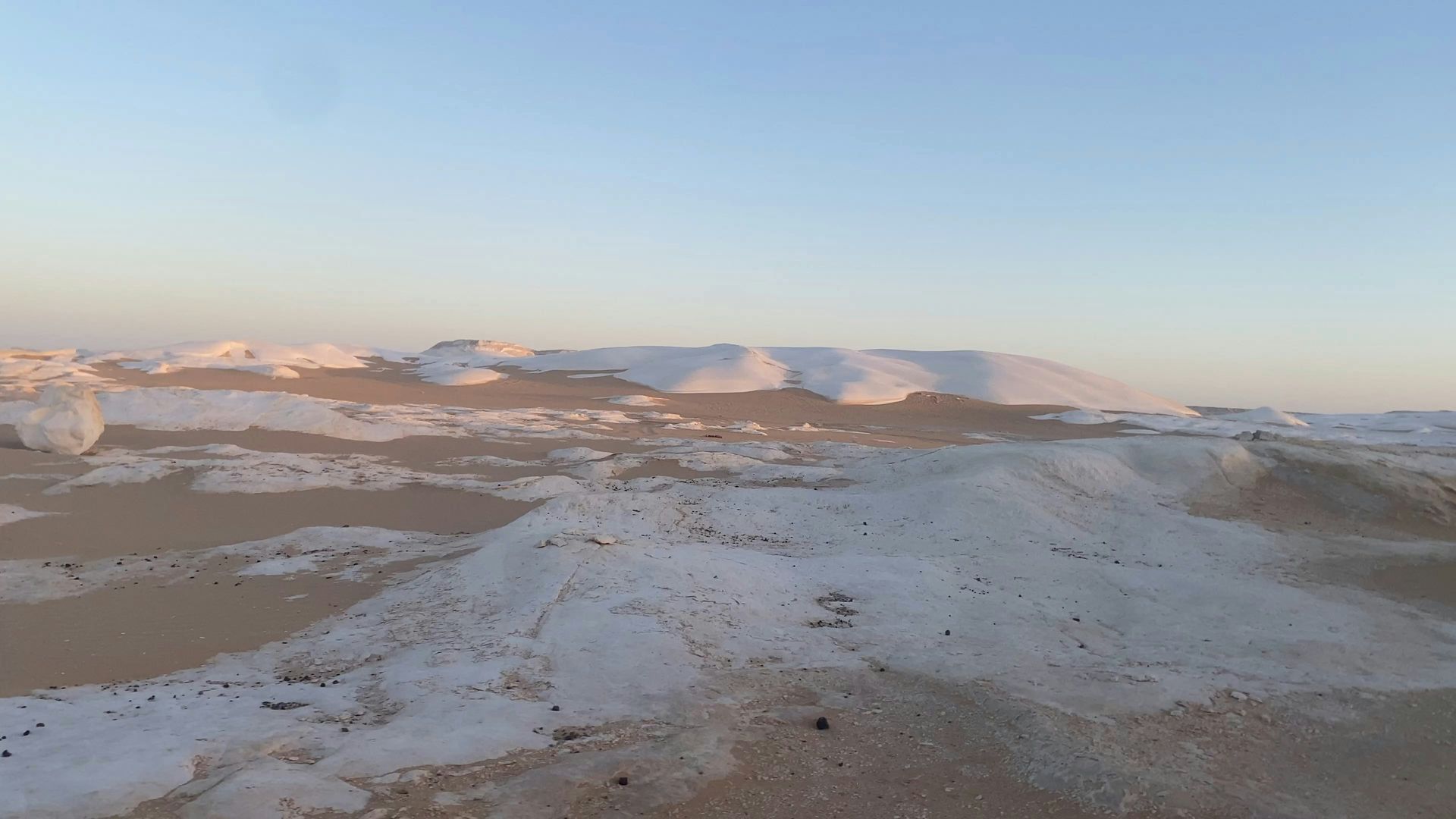 The landscape of the White Desert National Park, in Egypt.