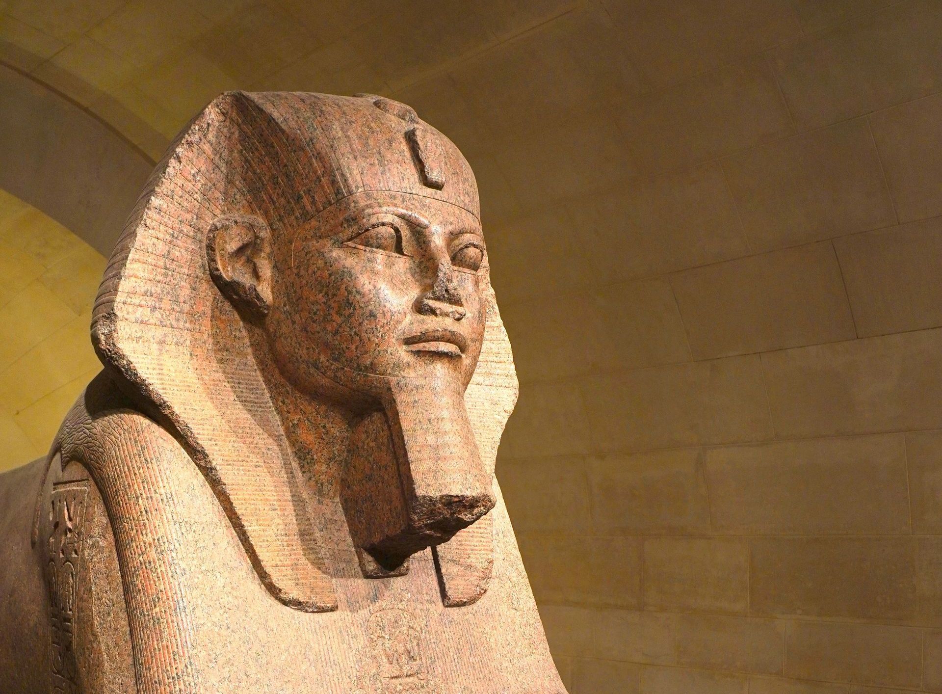 A statue of a pharaoh in Egypt.
