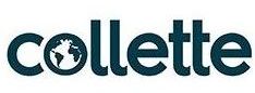 A logo for collette with a map of the world on it.