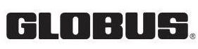 The word globus is written in black letters on a white background.