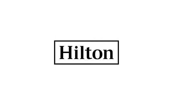 The Hilton logo is black on a white background.